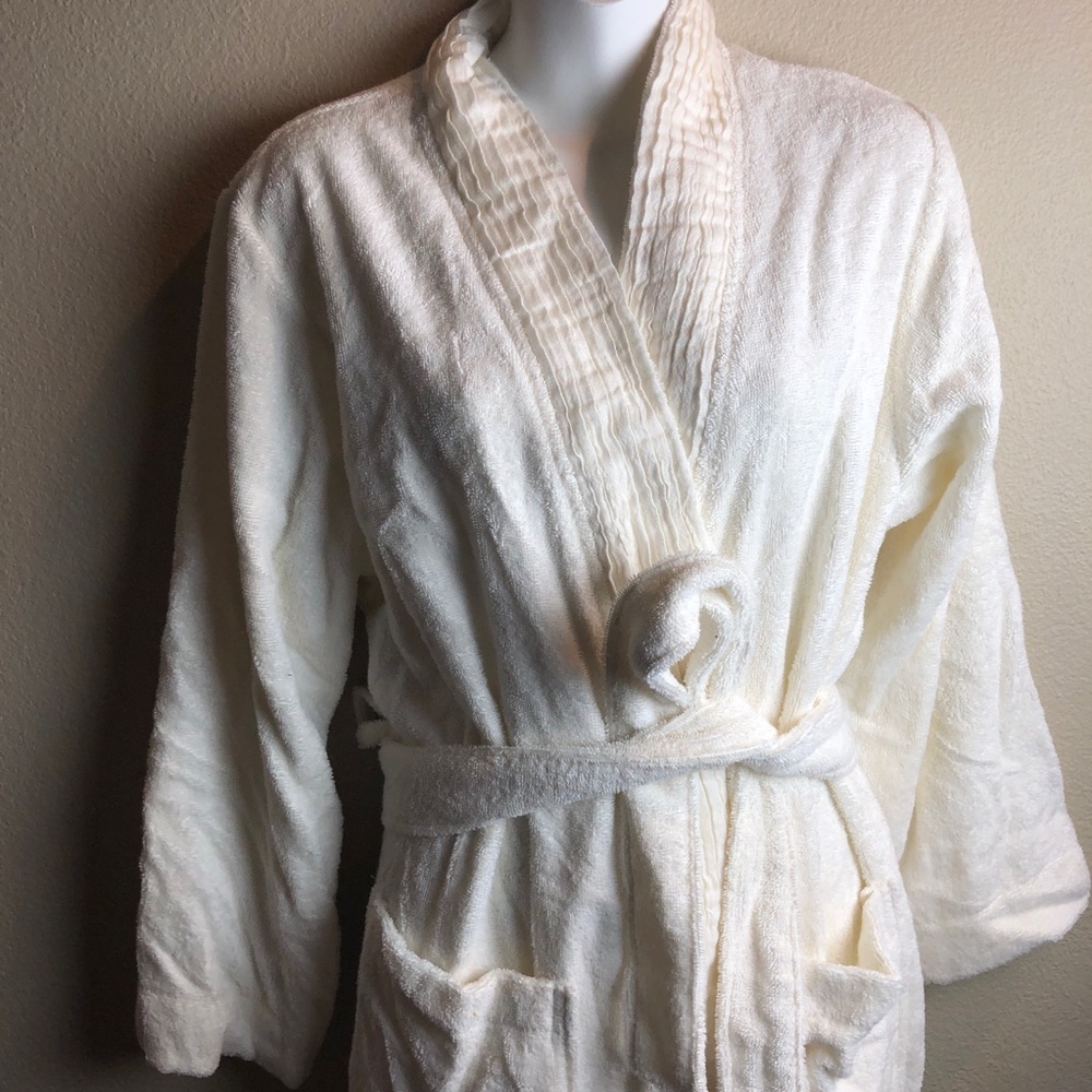 Pure Fiber Turkish Robe Cream Size  S/M - Picture 2 of 6